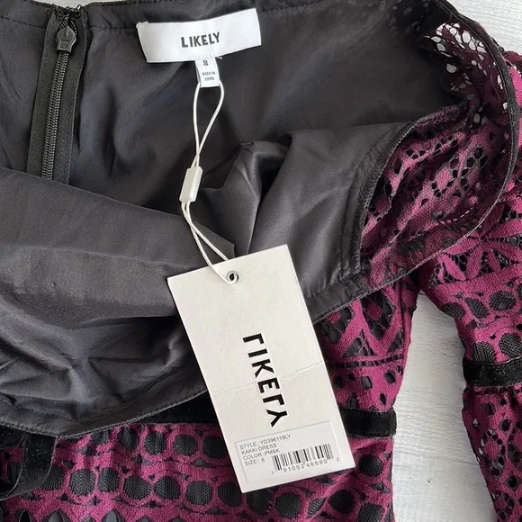 NWT Likely Printed Lace Mini Dress Size M - Picture 6 of 8